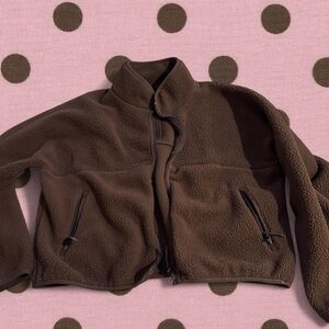 Brown Fleece Zip-Front Jacket